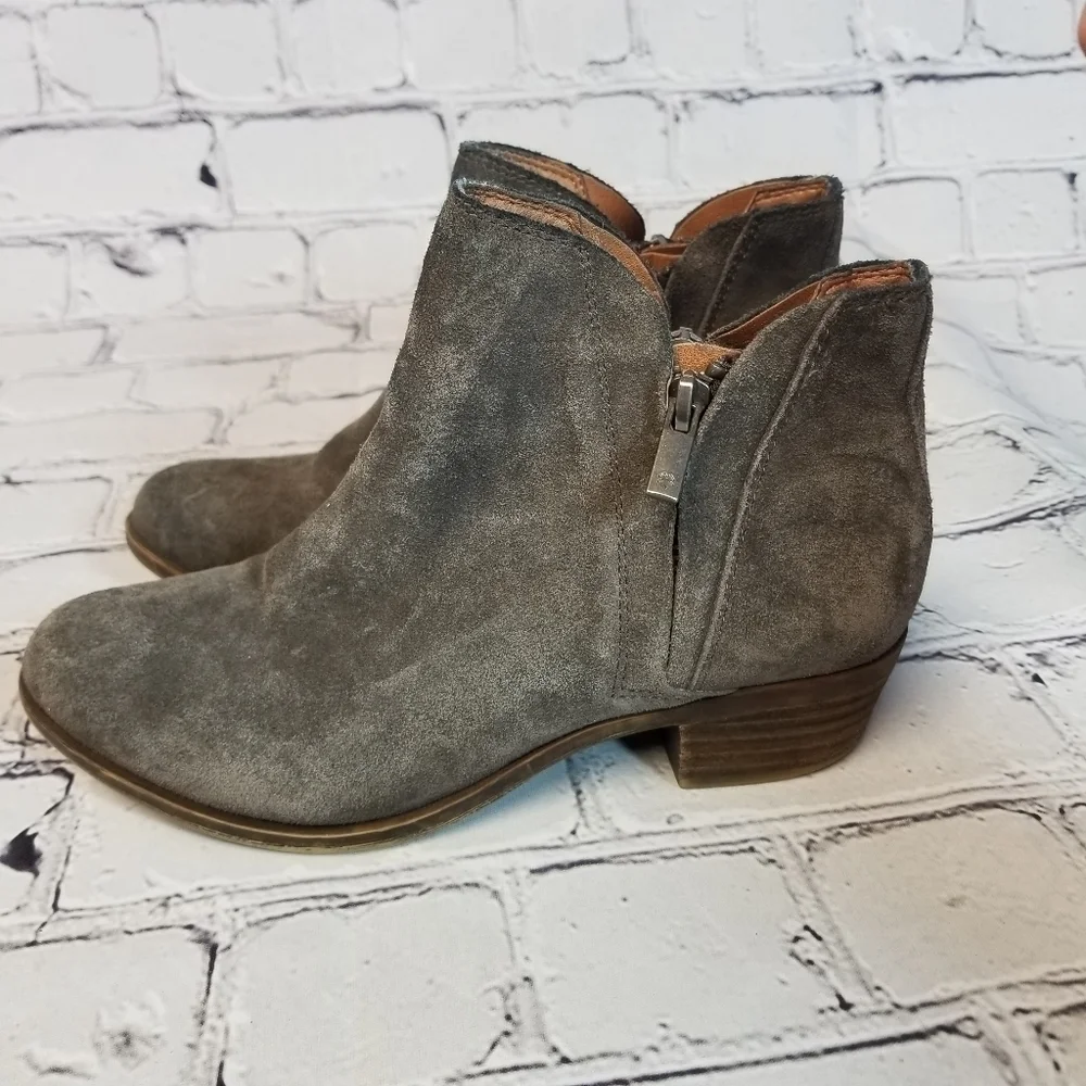Lucky Brand Brenon gray suede booties